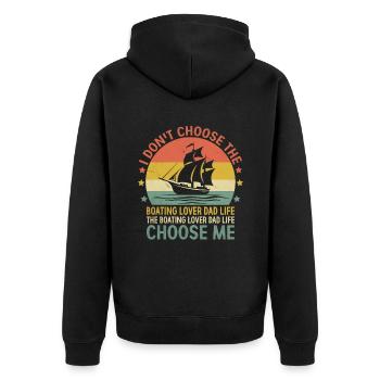 Je ne choisis pas La navigation de plaisance Amoureux Papa La vie - Veste à capuche bio Premium Unisexe - noir - Dos - Nico (187cm)