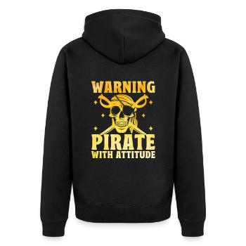 Avertissement pirate avec attitude Pirate Youth Design - Veste à capuche bio Premium Unisexe - noir - Dos - Nico (187cm)