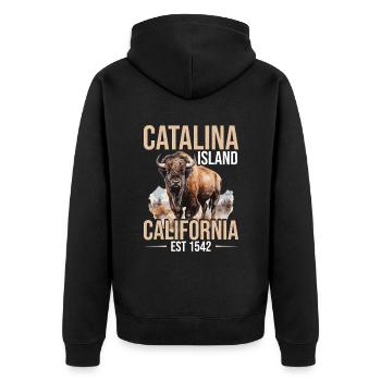 Catalina Island Birthday Crew - Unisex Premium Bio Zip Hoodie - Schwarz - Hinten - Nico (187cm)
