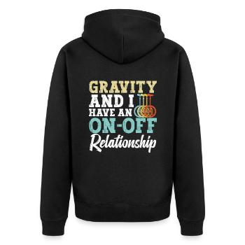 La Gravity l’a rappelé, mais je suis toujours - Veste à capuche bio Premium Unisexe - noir - Dos - Nico (187cm)