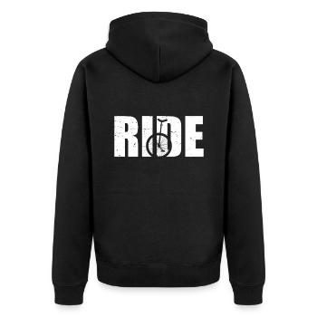 Ride Ce gars adore les monocycles - Veste à capuche bio Premium Unisexe - noir - Dos - Nico (187cm)