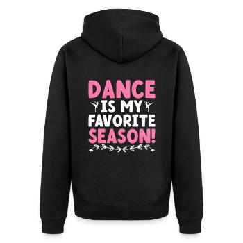 Tanz ist meine Lieblingsjahreszeit für tanzende Tänzer - Unisex Premium Bio Zip Hoodie - Schwarz - Hinten - Nico (187cm)
