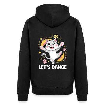 Un chat dansant Let’s Dance Pour Danseur Dansant - Veste à capuche bio Premium Unisexe - noir - Dos - Nico (187cm)