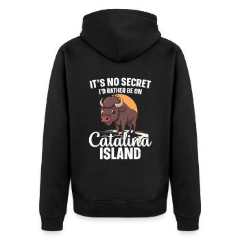 Es Ist Kein Geheimnis, Dass Ich Lieber Auf - Unisex Premium Bio Zip Hoodie - Schwarz - Hinten - Nico (187cm)