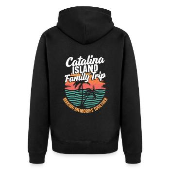 Familienausflug Zur Insel Catalina, Der - Unisex Premium Bio Zip Hoodie - Schwarz - Hinten - Nico (187cm)