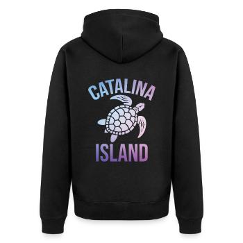 Catalina Island California Est 1542 Tortoise - Unisex Premium Bio Zip Hoodie - Schwarz - Hinten - Nico (187cm)