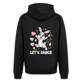 Un lapin qui danse, Dansons pour danser, danser - Veste à capuche bio Premium Unisexe - noir - Dos - Nico (187cm)