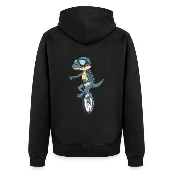 Ce gars adore les monocycles Dino - Veste à capuche bio Premium Unisexe - noir - Dos - Nico (187cm)