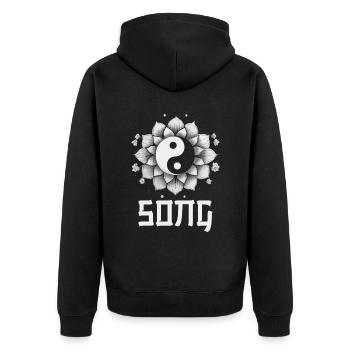 Catch Song Flower Losing Go And Deep - Unisex Premium Organic Zip Hoodie - black - Back - Nico (187cm)