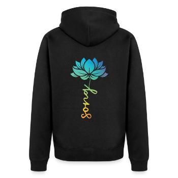 Catch Song Flower Losing Go And Deep - Unisex Premium Organic Zip Hoodie - black - Back - Nico (187cm)