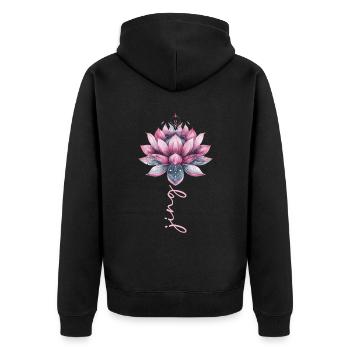 Catch Song Flower Losing Go And Deep - Unisex Premium Organic Zip Hoodie - black - Back - Nico (187cm)