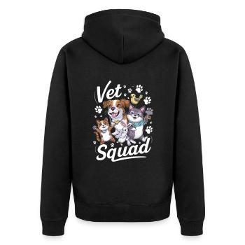 Vet Squad Verterinarian Animal Lover - Unisex Premium Bio Zip Hoodie - Schwarz - Hinten - Nico (187cm)