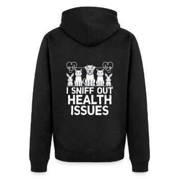 I Sniff Out Health Issues Verterinarian Animal - Unisex Premium Organic Zip Hoodie - black - Back - Nico (187cm)