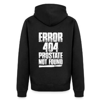 Erreur 404 Prostate Not FoundErreur 404 Prostate - Veste à capuche bio Premium Unisexe - noir - Dos - Nico (187cm)