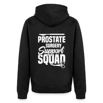 Auxiliary Fight for Prostate Surgery - Unisex Premium Organic Zip Hoodie - black - Back - Nico (187cm)