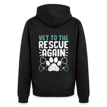 Tierarzt zur Rettung Wieder ein vielseitiger Tierliebhaber - Unisex Premium Bio Zip Hoodie - Schwarz - Hinten - Nico (187cm)