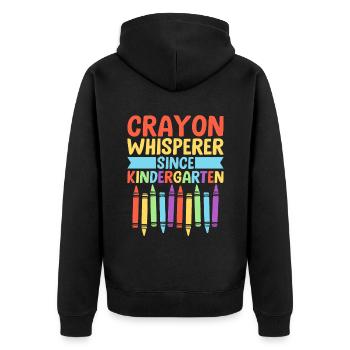 Crayon Whisperer Since Kindergarten School Teacher - Unisex Premium Organic Zip Hoodie - black - Back - Nico (187cm)
