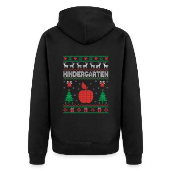 Xmas Kindergarten School Teacher Students - Unisex Premium Organic Zip Hoodie - black - Back - Nico (187cm)