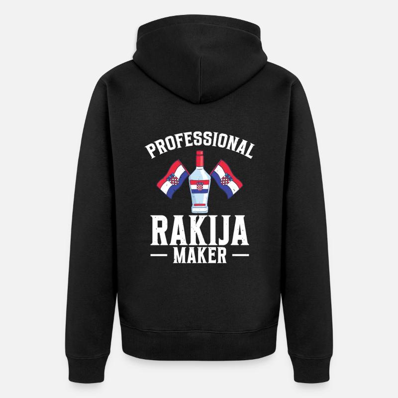 Fabricant professionnel de rakija - Veste à capuche bio Premium Unisexe - noir