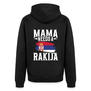 Mom needs a rakija - Unisex Premium Organic Zip Hoodie - black - Back - Nico (187cm)