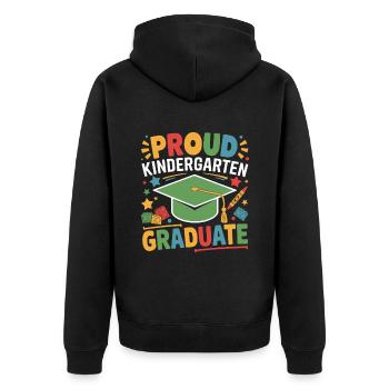 Proud Kindergarten Graduate School Teacher - Unisex Premium Organic Zip Hoodie - black - Back - Nico (187cm)