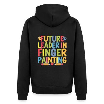Future Leader In Finger Painting School Teacher - Unisex Premium Organic Zip Hoodie - black - Back - Nico (187cm)