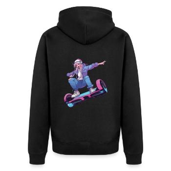 La vie est meilleure quand on est en hoverboard - Veste à capuche bio Premium Unisexe - noir - Dos - Nico (187cm)
