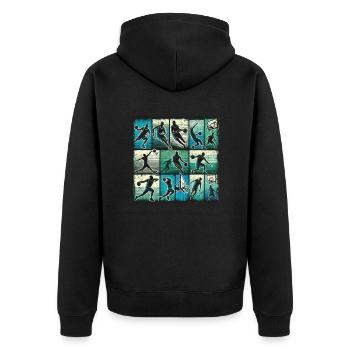 Ball Love Basketball Ist In Meiner Dna - Unisex Premium Bio Zip Hoodie - Schwarz - Hinten - Nico (187cm)