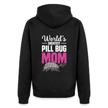 World's Greatest Pill Bug Mom - Unisex Premium Organic Zip Hoodie - black - Back - Nico (187cm)