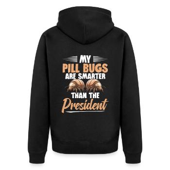 Mes punaises sont plus intelligentes que le président - Veste à capuche bio Premium Unisexe - noir - Dos - Nico (187cm)