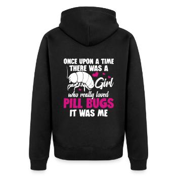 Once upon a time there was a girl who - Unisex Premium Organic Zip Hoodie - black - Back - Nico (187cm)