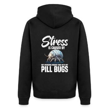 Le stress est causé par le fait de ne pas passer assez de temps avec - Veste à capuche bio Premium Unisexe - noir - Dos - Nico (187cm)