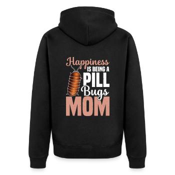 Glück Ist Eine Pille, Mutter, Mutter - Unisex Premium Bio Zip Hoodie - Schwarz - Hinten - Nico (187cm)