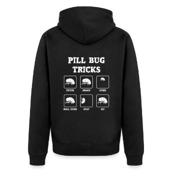 Tricks with pill beetles - Unisex Premium Organic Zip Hoodie - black - Back - Nico (187cm)