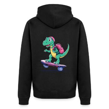 Dino Life est meilleur si vous faites du hoverboard - Veste à capuche bio Premium Unisexe - noir - Dos - Nico (187cm)
