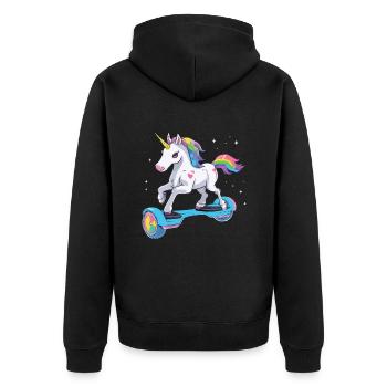 La vie de licorne est meilleure si vous faites du hoverboard - Veste à capuche bio Premium Unisexe - noir - Dos - Nico (187cm)