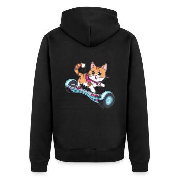 La vie du chat est meilleure lorsqu’il - Veste à capuche bio Premium Unisexe - noir - Dos - Nico (187cm)