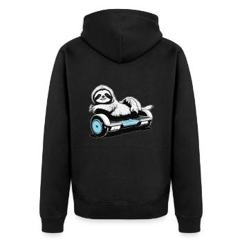 La vie de paresseux est meilleure si vous utilisez l’hoverboard - Veste à capuche bio Premium Unisexe - noir - Dos - Nico (187cm)