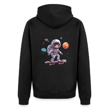 La vie de l’astronaute est meilleure lorsqu’il - Veste à capuche bio Premium Unisexe - noir - Dos - Nico (187cm)