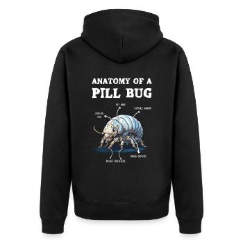 Anatomy of a pill bug - Unisex Premium Organic Zip Hoodie - black - Back - Nico (187cm)
