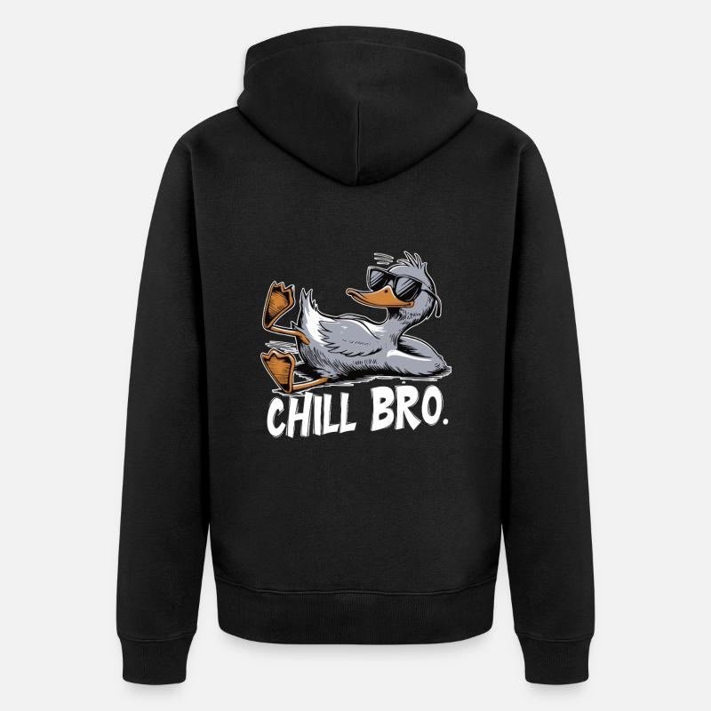 Canard détendu, frère Kaller - Veste à capuche bio Premium Unisexe - noir