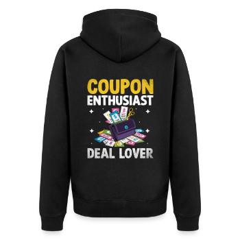 coupon enthousiaste offre amant couponer shopper économiser - Veste à capuche bio Premium Unisexe - noir - Dos - Nico (187cm)