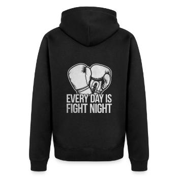 Chaque jour est Fight Night Boxer Sports Strength Gym - Veste à capuche bio Premium Unisexe - noir - Dos - Nico (187cm)