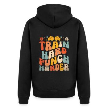 Entraînement Coup dur Boxeur Plus fort Force sportive - Veste à capuche bio Premium Unisexe - noir - Dos - Nico (187cm)