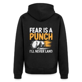 La peur est un coup de poing que je n’atterrirai jamais Boxer Sports - Veste à capuche bio Premium Unisexe - noir - Dos - Nico (187cm)