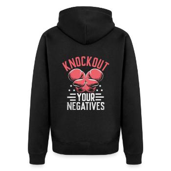 K.O. Vos points négatifs Boxer Sports Force - Veste à capuche bio Premium Unisexe - noir - Dos - Nico (187cm)
