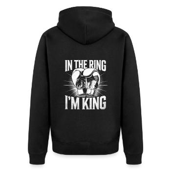 Sur le Ring, je suis King Boxeur Sports Force Athlète - Veste à capuche bio Premium Unisexe - noir - Dos - Nico (187cm)