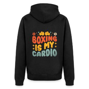 La boxe est mon cardio boxeur sport musculation gym - Veste à capuche bio Premium Unisexe - noir - Dos - Nico (187cm)