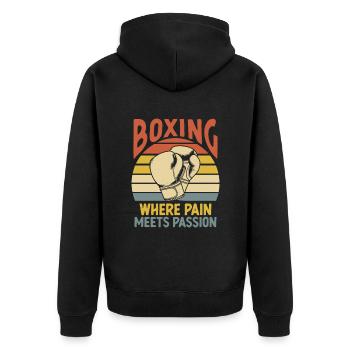 Boxe où la douleur rencontre la passion Boxer Sports - Veste à capuche bio Premium Unisexe - noir - Dos - Nico (187cm)