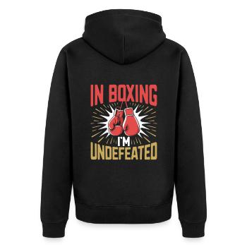 En boxe, je suis un boxeur invaincu, un sportif, un athlète de gymnastique - Veste à capuche bio Premium Unisexe - noir - Dos - Nico (187cm)